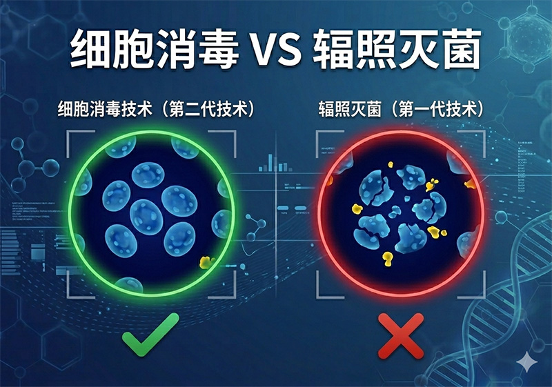 细胞消毒 vS 辐照灭菌